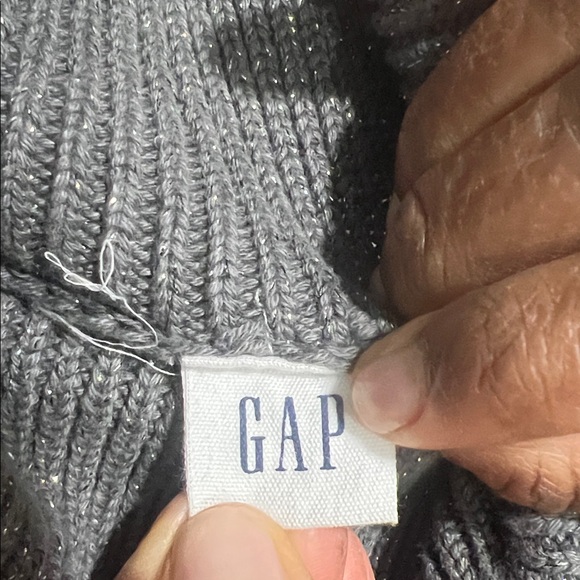 GAP Women’s Knit Sweater – Size Large, Gray with Silver Sparkles - Picture 2 of 8